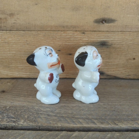 Vintage 1950s Bonzo Dog Salt and Pepper Shakers I'm Pep I'm Salt Made in Japan - Picture 3 of 11